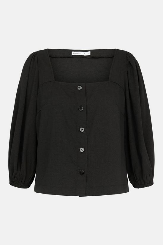 Warehouse Square Neck Puff Sleeve Button Through Top 5