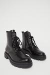 Warehouse Leather Croc Lace Up Chunky Boot thumbnail 2