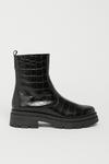 Warehouse Leather Croc Chunky Boot thumbnail 1