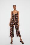Warehouse Printed Strappy Cross Back Jumpsuit thumbnail 1