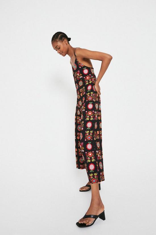 Warehouse Printed Strappy Cross Back Jumpsuit 4
