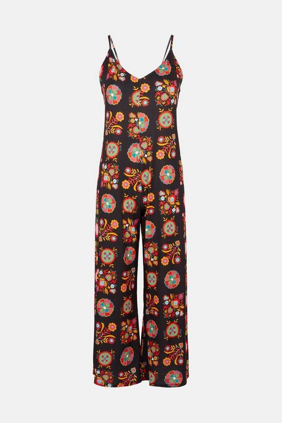 Warehouse Printed Strappy Cross Back Jumpsuit 5