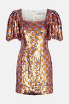 Warehouse Chequered Sequin Mini Dress thumbnail 5