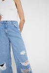 Warehouse 76s Wide Leg Full Length Rip Detail Jeans thumbnail 4