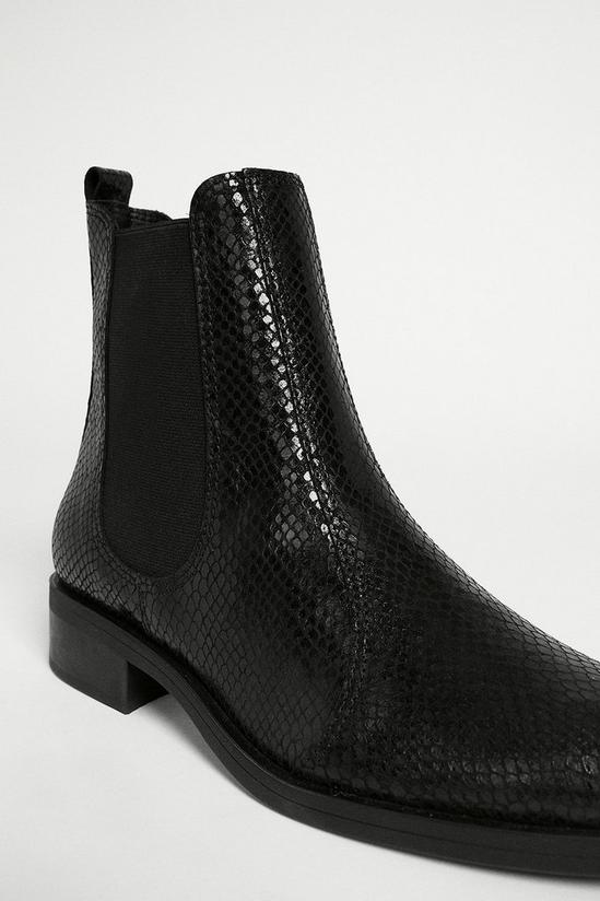 Warehouse Leather Snake Chelsea Boot 3