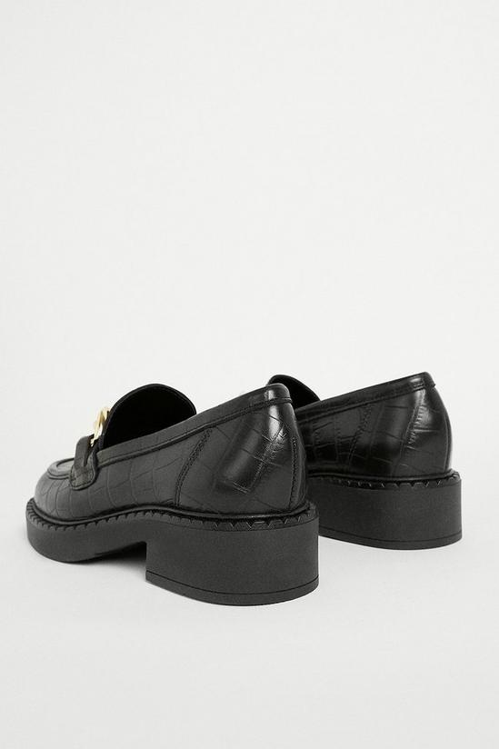 Warehouse Real Leather Croc Chunky Loafer 3