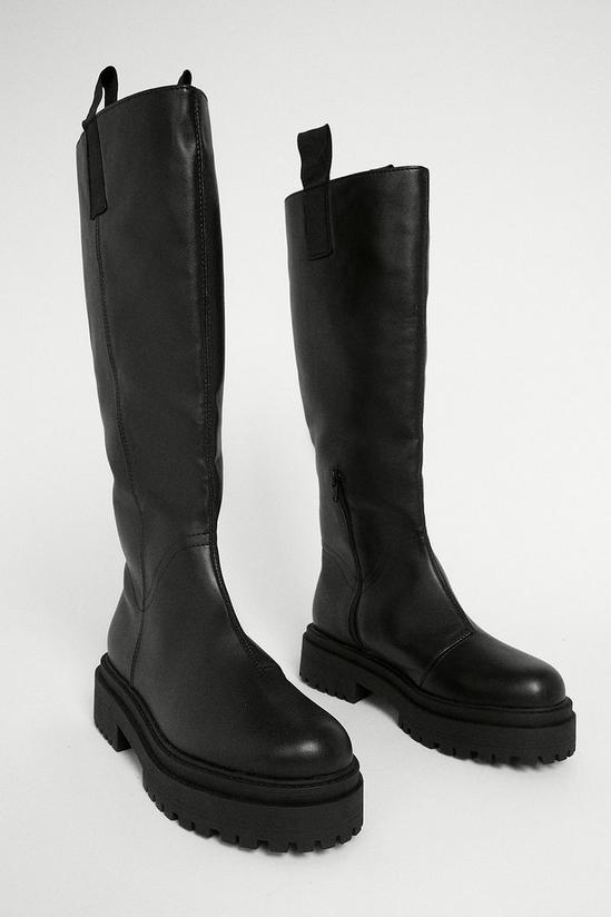 Warehouse Chunky Pull On Knee High Boot 2