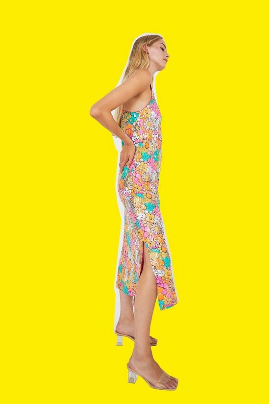 Warehouse Floral Sequin Statement Midi Dress 1