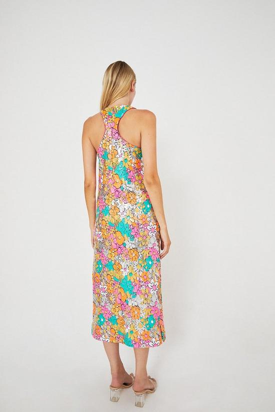 Warehouse Floral Sequin Statement Midi Dress 3