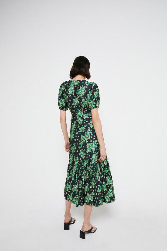 Warehouse Printed Wrap Tiered Hem Midi Dress 3