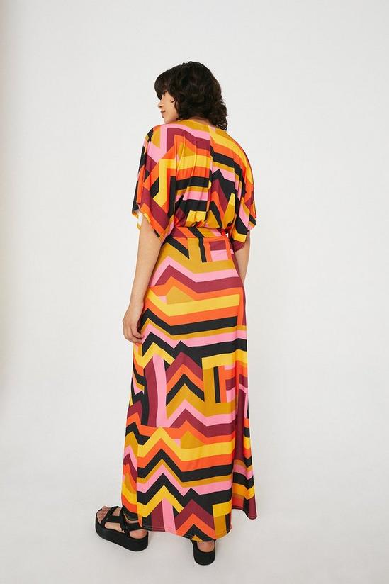 Warehouse Printed Batwing Belted Maxi Dress 3