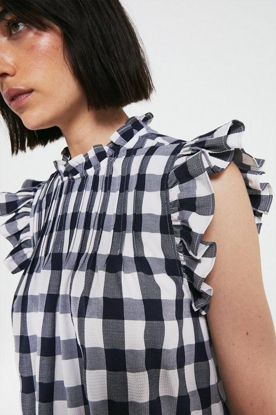 Warehouse Gingham Frill Detail Tie Back Top 4