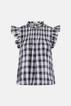 Warehouse Gingham Frill Detail Tie Back Top thumbnail 5
