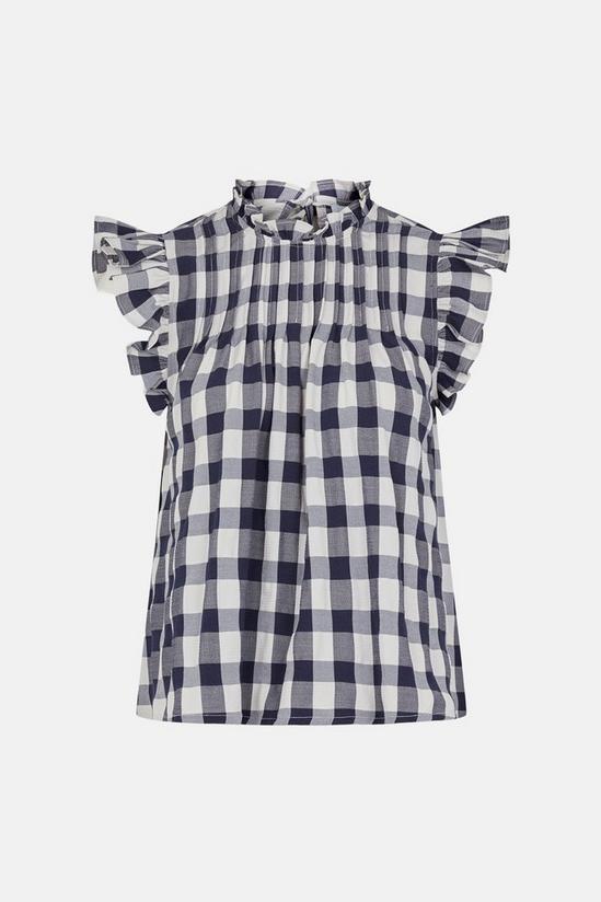 Warehouse Gingham Frill Detail Tie Back Top 5