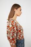 Warehouse Short Sleeve Collar Blouse In Floral thumbnail 2
