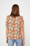 Warehouse Short Sleeve Collar Blouse In Floral thumbnail 3
