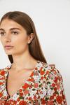 Warehouse Short Sleeve Collar Blouse In Floral thumbnail 4