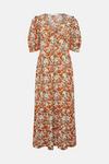 Warehouse Collar Midi Dress In Floral thumbnail 5