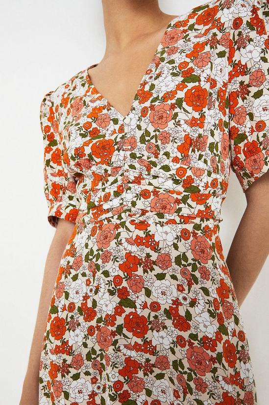 Warehouse Ruched Mini Dress In Floral 2
