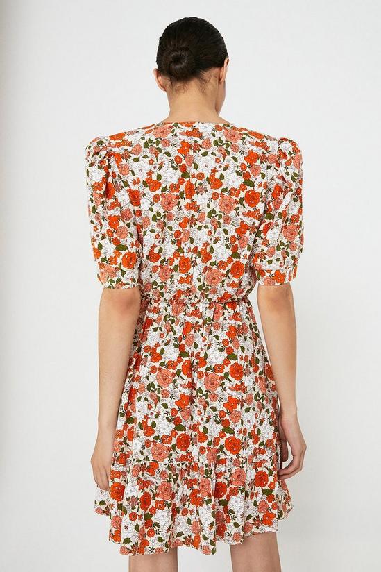 Warehouse Ruched Mini Dress In Floral 3