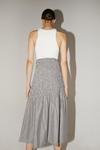 Warehouse Stripe Shirring Detail Midi Skirt thumbnail 3