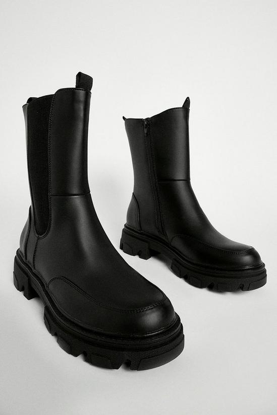 Warehouse Contrast Stitch Rubber Chunky Boot 1