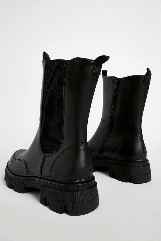 Warehouse Contrast Stitch Rubber Chunky Boot 3