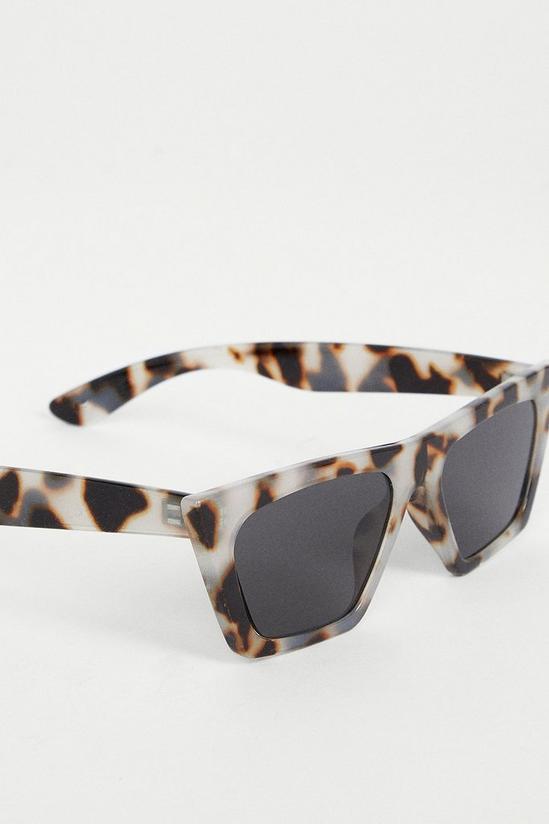 Warehouse Square Cat Eye Sunglasses In Milky Tort 2