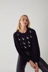 Warehouse Floral Embroidered Knit Jumper thumbnail 1