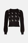 Warehouse Floral Embroidered Knit Jumper thumbnail 4