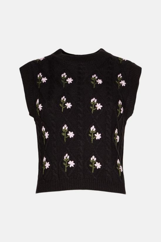 Warehouse Floral Embroidered Knit Tank 4