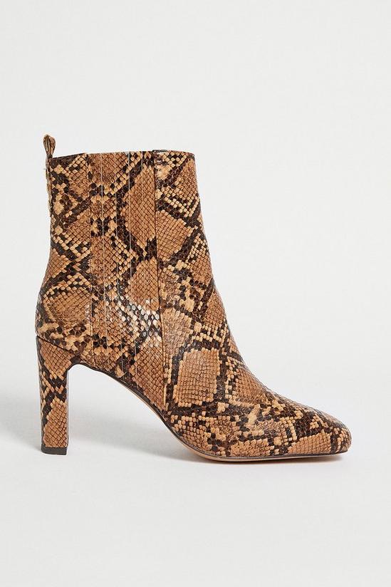 Warehouse Snake Square Toe Heeled Ankle Boot 1
