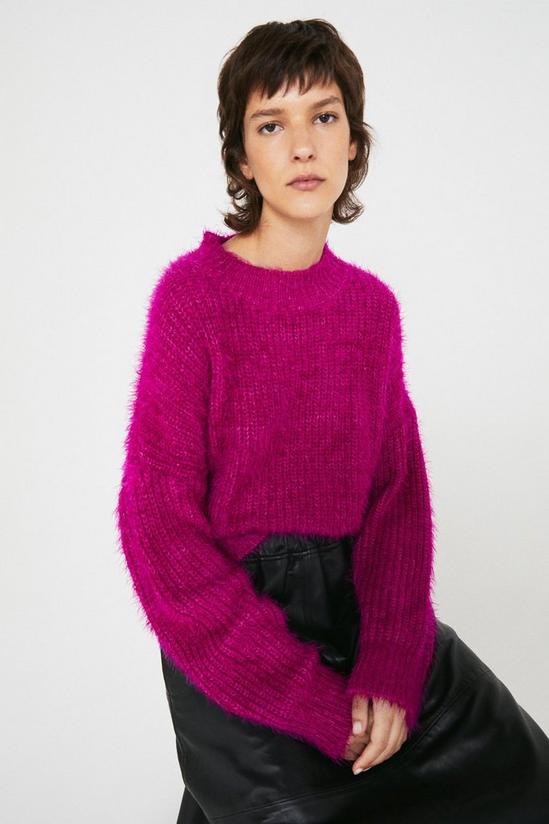 Warehouse Fluffy Slouchy Crew Knit Jumper 1