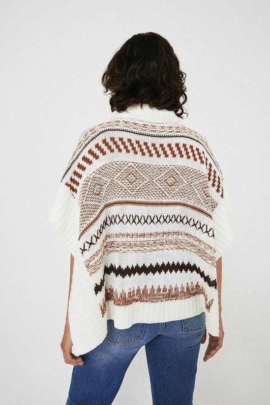 Warehouse Roll Neck Knit Poncho 3