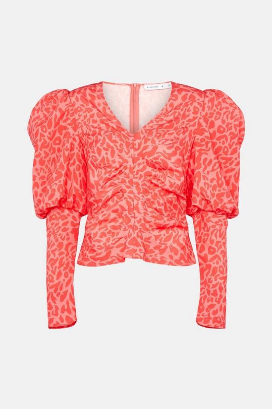 Warehouse Ruched Front Puff Sleeve Top 5