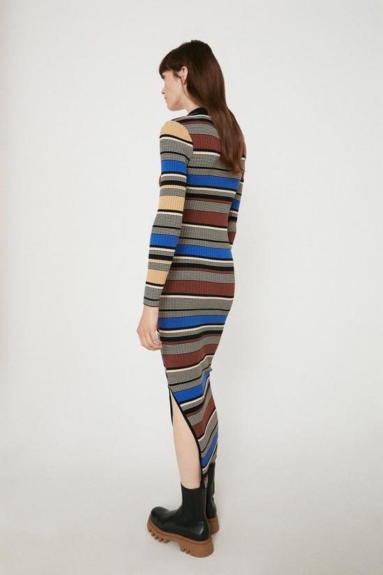 Warehouse Mixed Stripe Knit Midi Dress 3