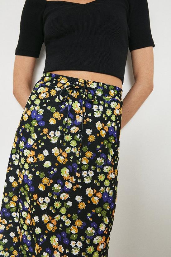 Warehouse Jersey Crepe Printed Elastic Waist Midi Skirt 4