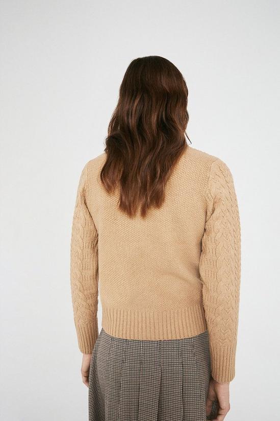Warehouse Cable Knit Crew Neck Jumper 3
