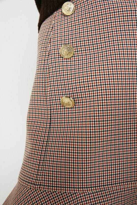 Warehouse Check Gold Button Peplum Mini Skirt 4