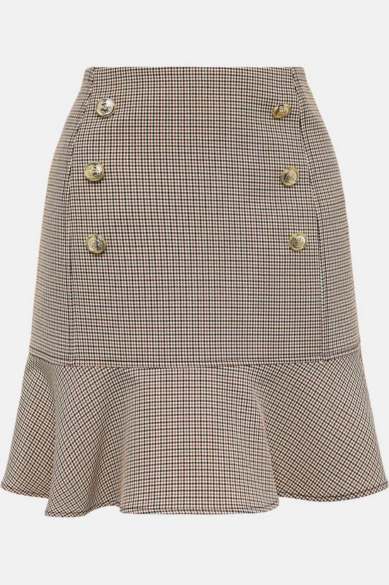 Warehouse Check Gold Button Peplum Mini Skirt 5