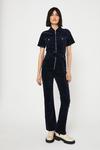 Warehouse Cord Zip Front Belted Jumpsuit thumbnail 1