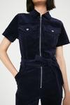 Warehouse Cord Zip Front Belted Jumpsuit thumbnail 4