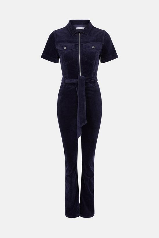 Warehouse Cord Zip Front Belted Jumpsuit 5