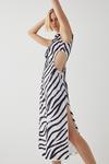 Warehouse Beaded Zebra Sleeveless Cutout Midi Dress thumbnail 1