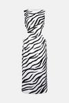Warehouse Beaded Zebra Sleeveless Cutout Midi Dress thumbnail 5