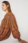 Warehouse Floral Print Mix Frill Collar Mini Dress thumbnail 4