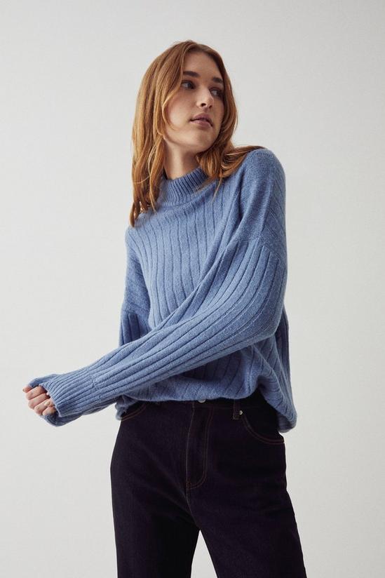 Warehouse Wide Rib Placement Knit Jumper 1