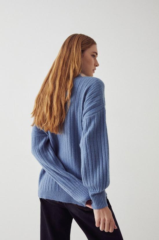 Warehouse Wide Rib Placement Knit Jumper 3