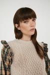 Warehouse Woven Sleeve Cable Knit Jumper thumbnail 4