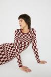 Warehouse Checkerboard Knit Midi Dress thumbnail 2
